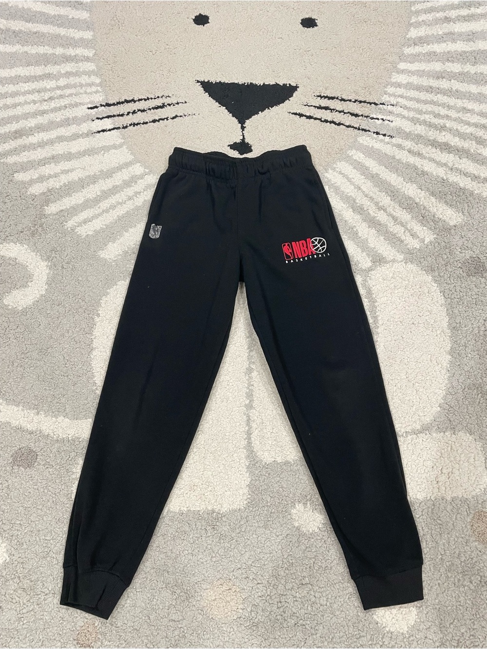 NBA Black Jogger Sweatpants with Red Logo